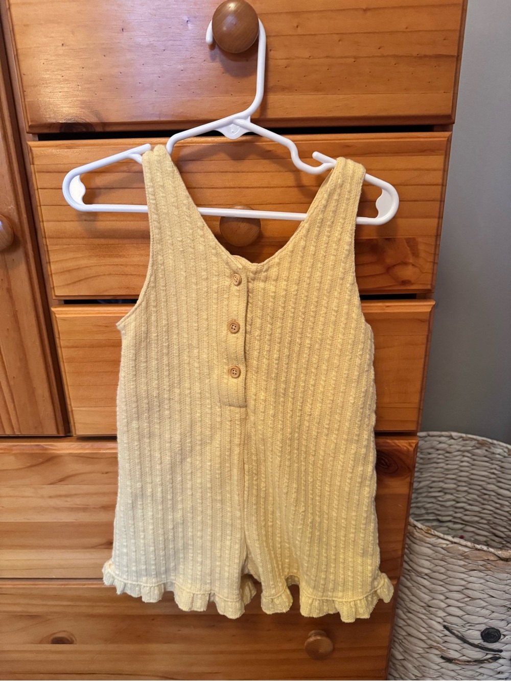 Zara Cream Ribbed Knit One-Piece Romper